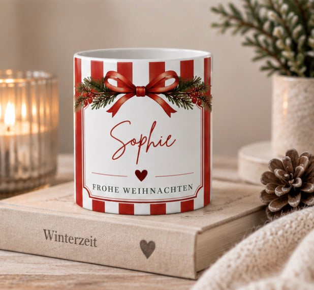 Personalisierte Weihnachtstasse mit Name, Tasse Weihnachten 11oz, Weihnachtsgeschenk für Sie und Ihn, Christmas Mug