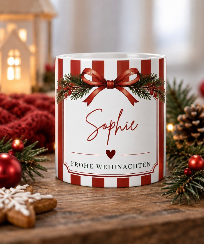 Personalisierte Weihnachtstasse mit Name, Tasse Weihnachten 11oz, Weihnachtsgeschenk für Sie und Ihn, Christmas Mug