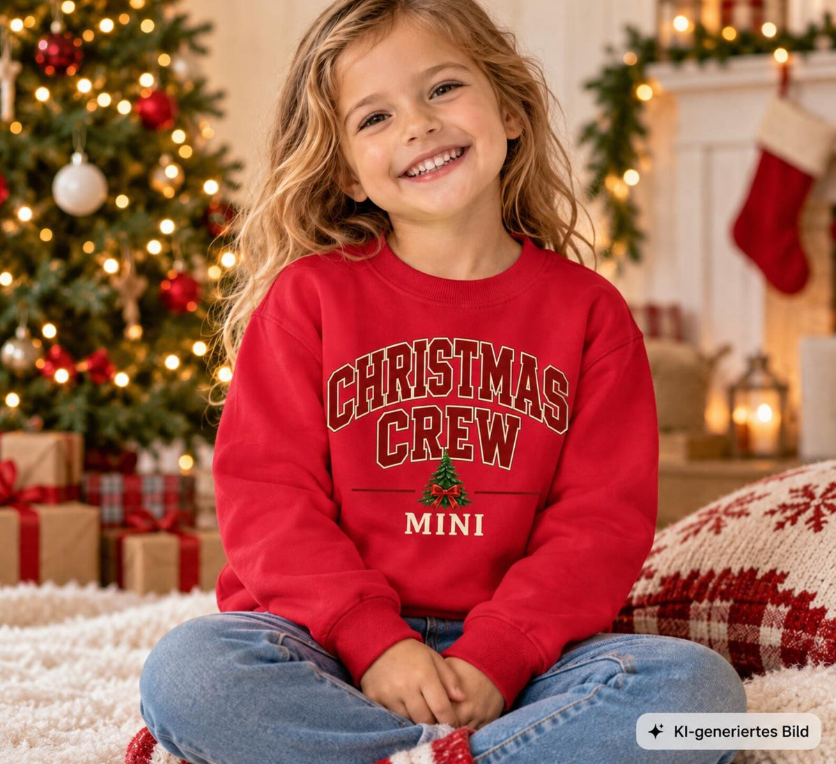 Personalisierter Weihnachtspullover Familie | Christmas Crew Sweater | Partnerlook Weihnachten | Mama Papa Kinder | Familien Pullover