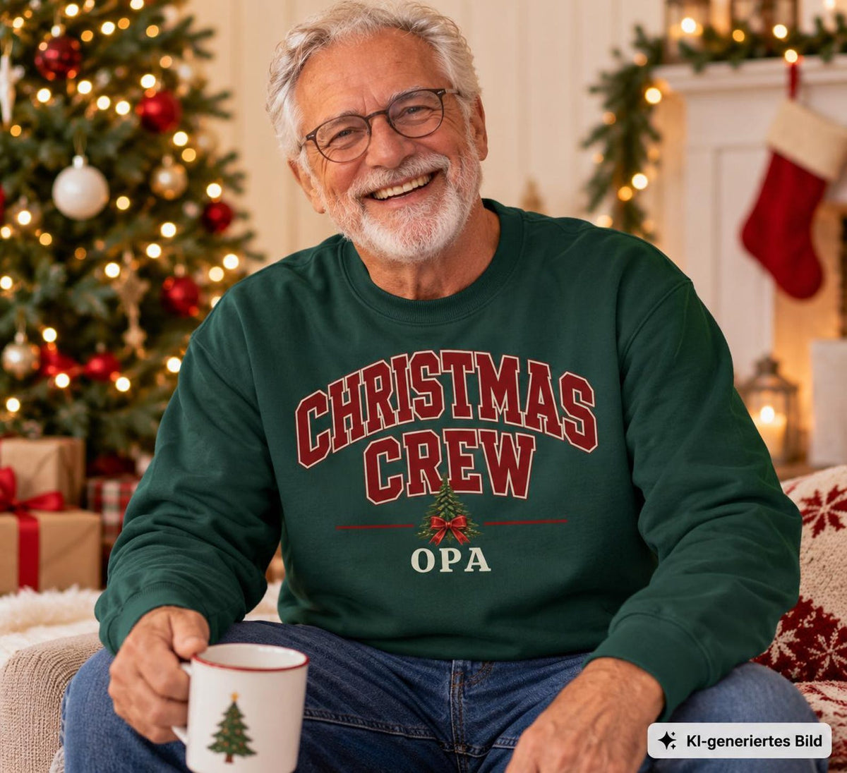 Personalisierter Weihnachtspullover Familie | Christmas Crew Sweater | Partnerlook Weihnachten | Mama Papa Kinder | Familien Pullover