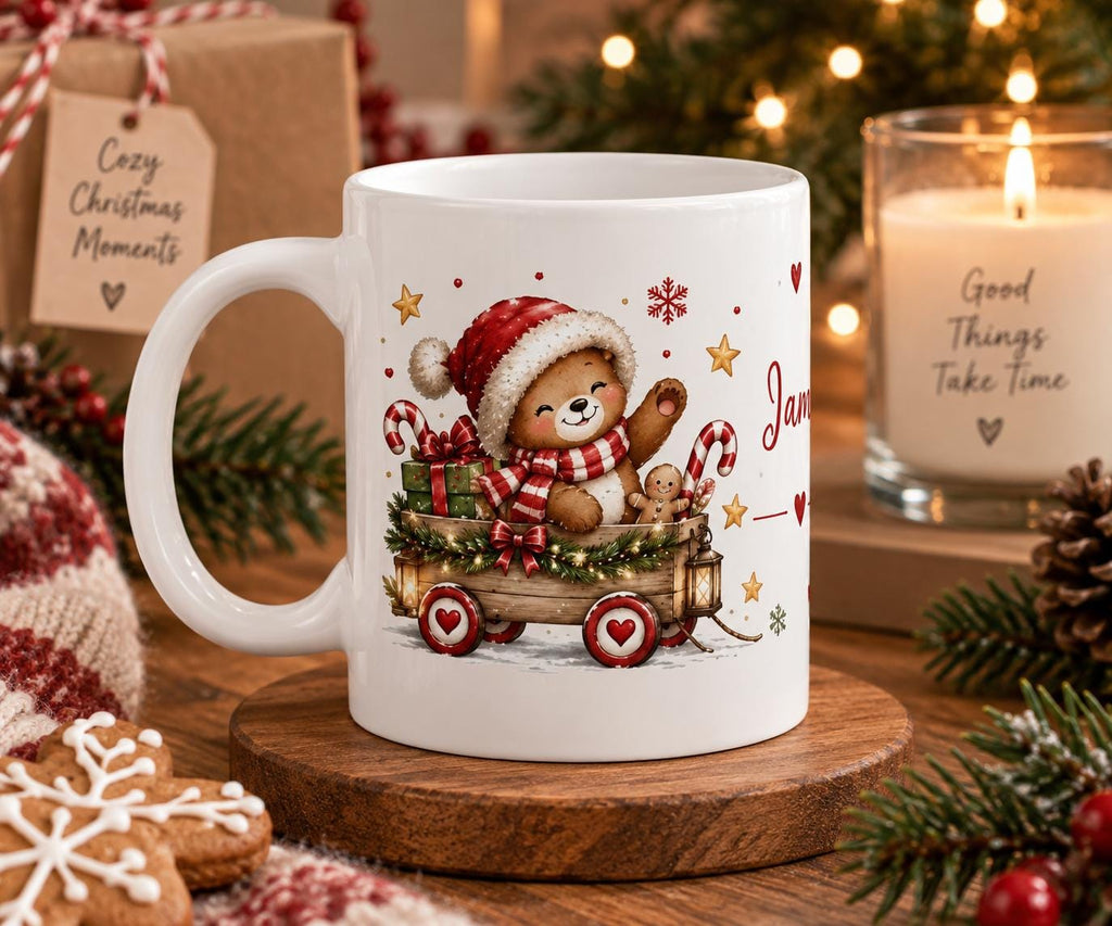 Personalisierte Weihnachtstasse mit Name | Weihnachtstasse Kinder | Tasse mit Namen | Weihnachtsgeschenk für Kinder | 11 oz