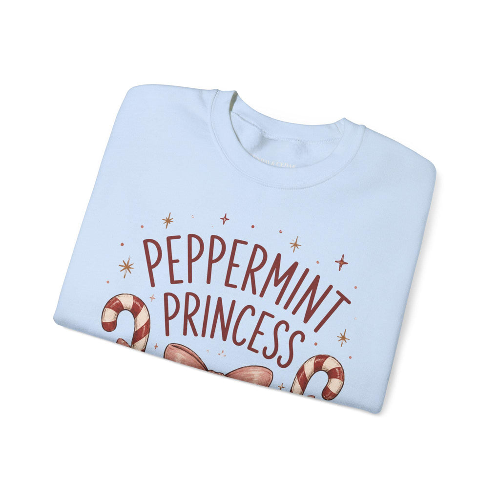 Weihnachtspullover Damen | Peppermint Princess Sweatshirt | Christmas Sweater mit Schleife & Zuckerstangen | Weihnachts Sweatshirt