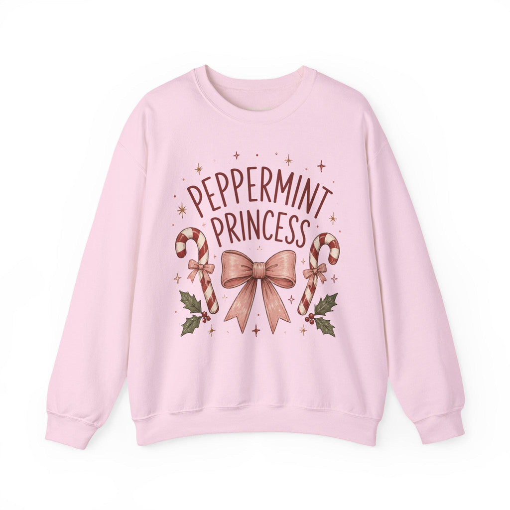 Weihnachtspullover Damen | Peppermint Princess Sweatshirt | Christmas Sweater mit Schleife & Zuckerstangen | Weihnachts Sweatshirt