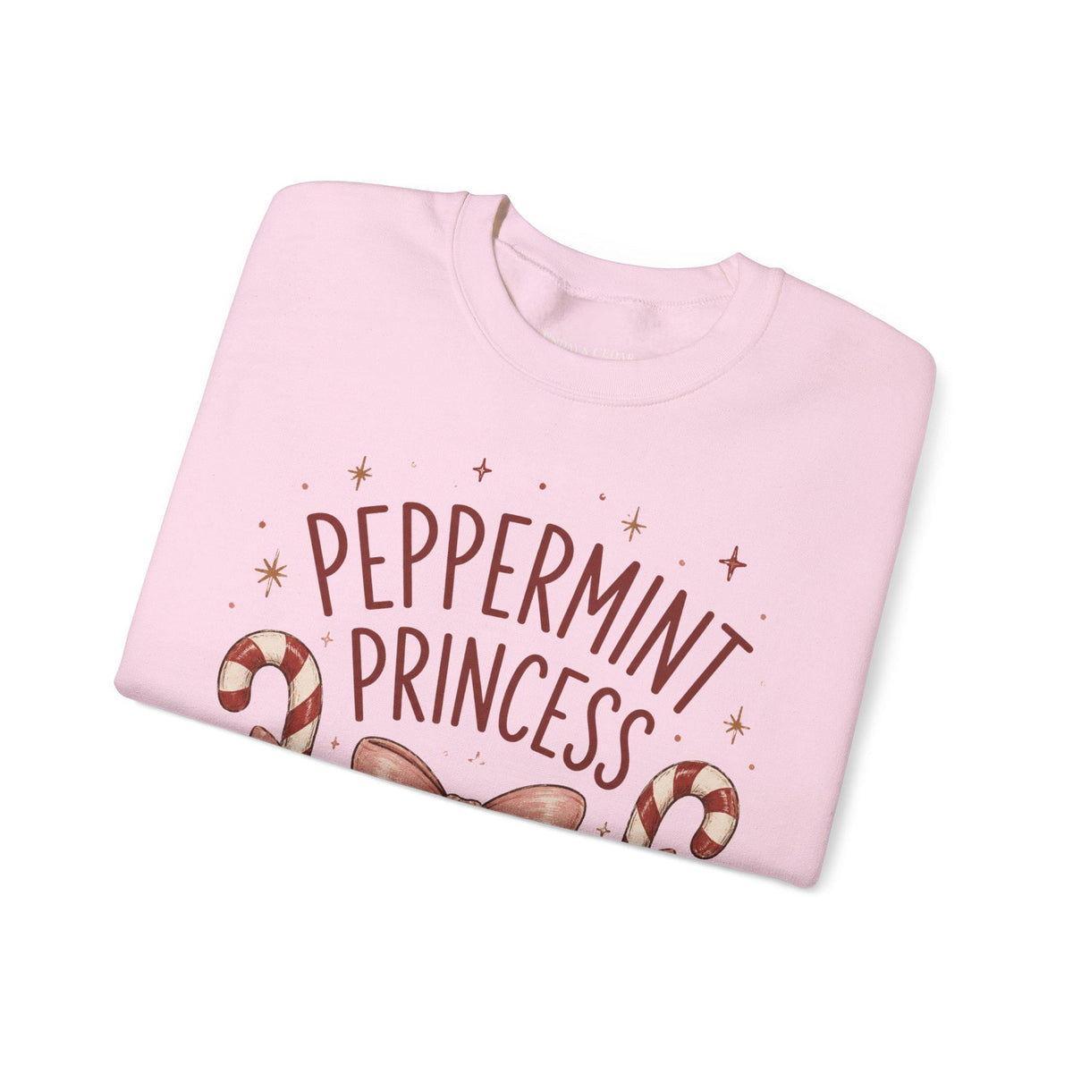 Weihnachtspullover Damen | Peppermint Princess Sweatshirt | Christmas Sweater mit Schleife & Zuckerstangen | Weihnachts Sweatshirt