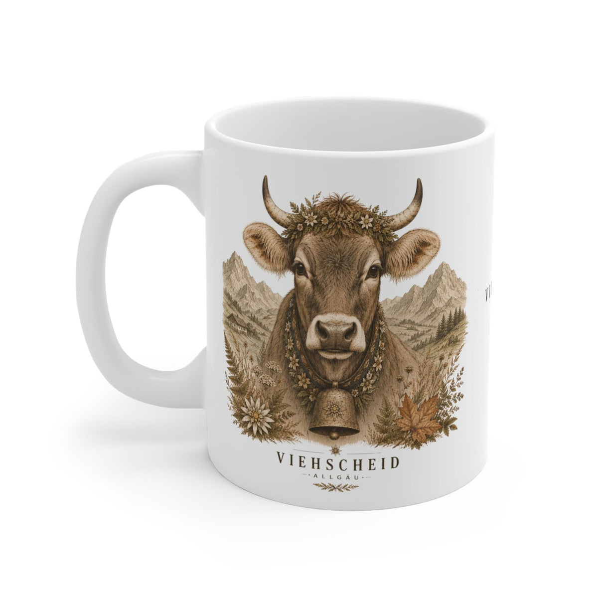 Viehscheid Allgäu Tasse - Kuh Motiv, Geschenk für Allgäu Fans, Keramiktasse mit Alpendesign