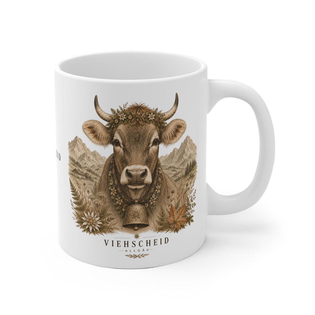 Viehscheid Allgäu Tasse - Kuh Motiv, Geschenk für Allgäu Fans, Keramiktasse mit Alpendesign