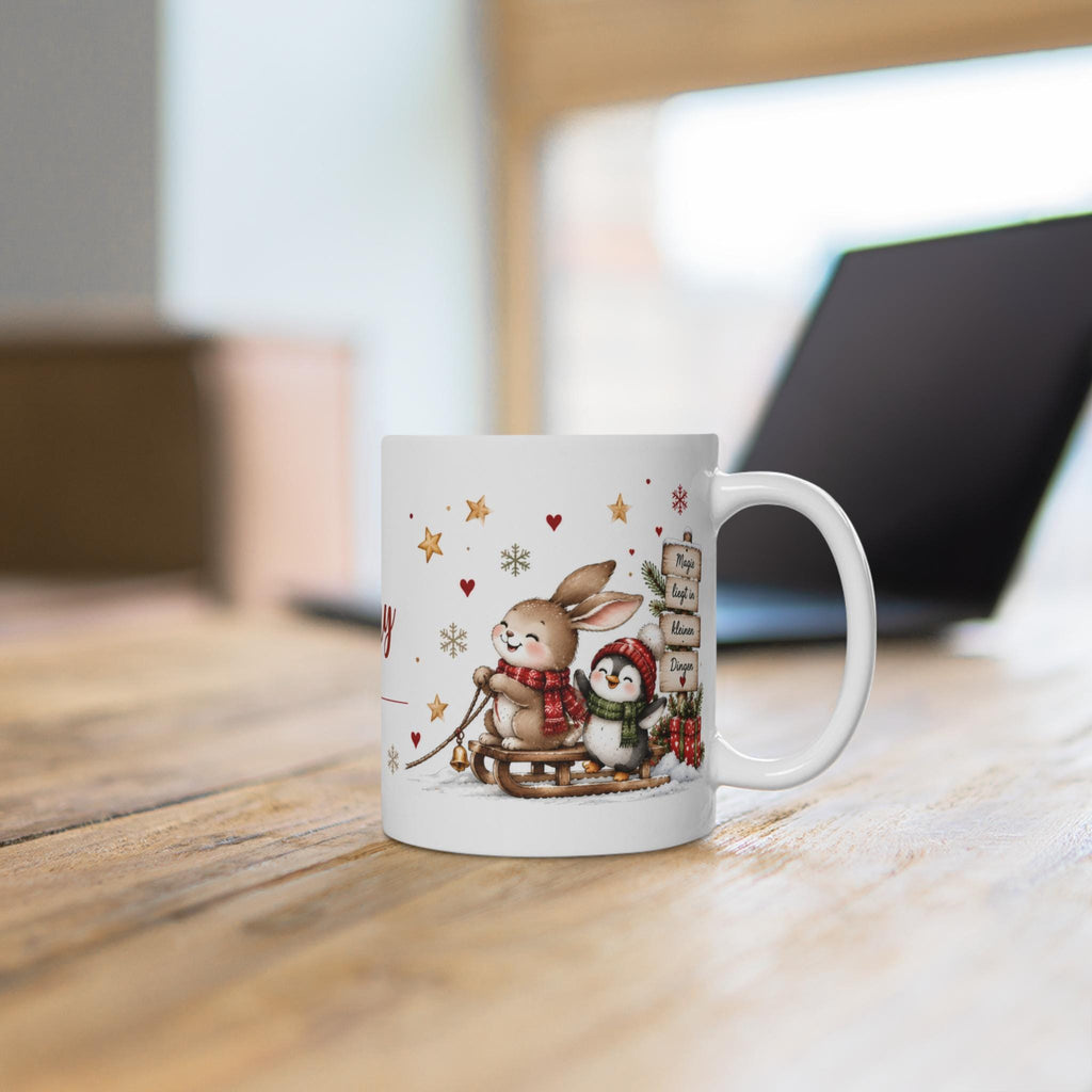 Personalisierte Weihnachtstasse mit Name | Weihnachtstasse Kinder | Tasse mit Namen | Weihnachtsgeschenk für Kinder | 11 oz