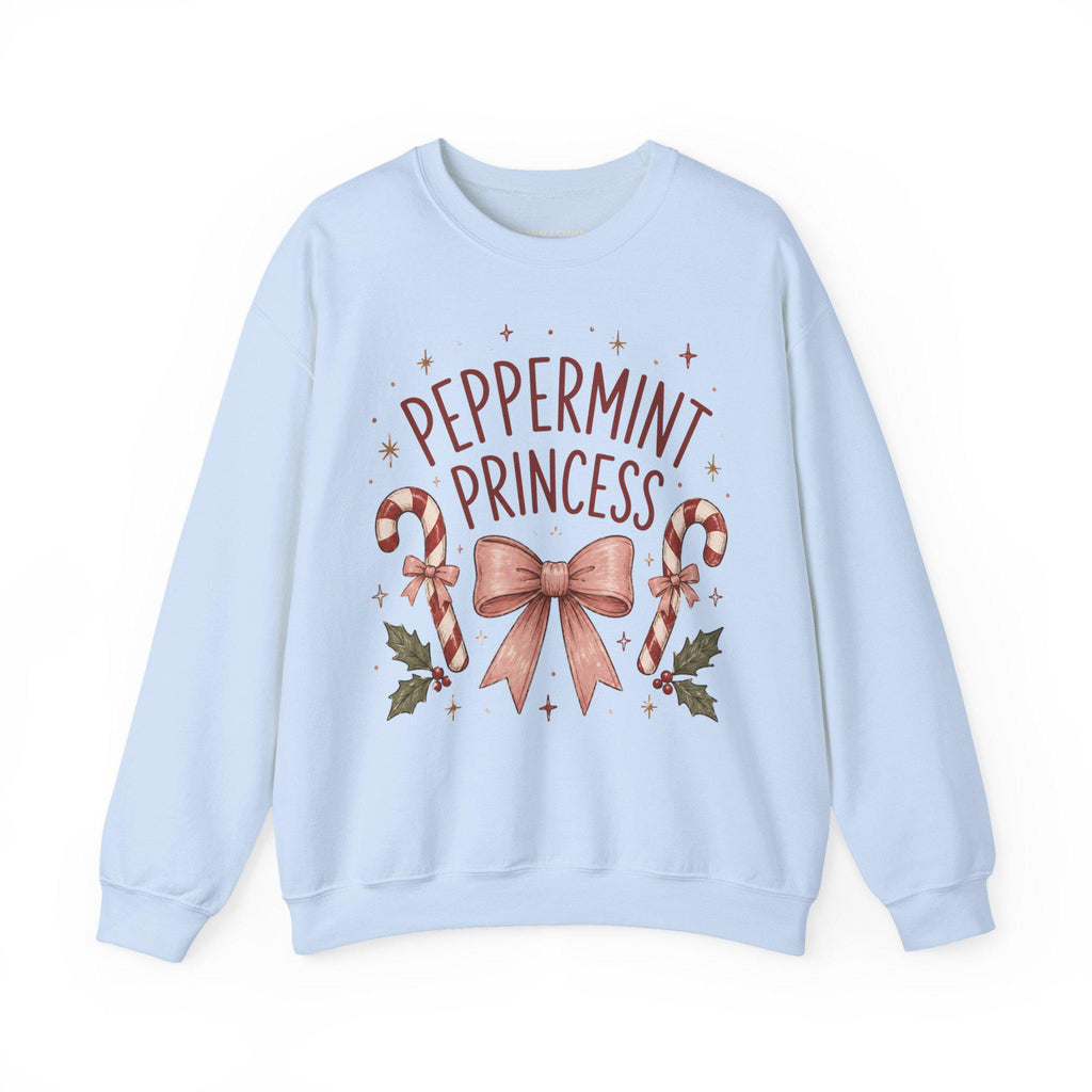 Weihnachtspullover Damen | Peppermint Princess Sweatshirt | Christmas Sweater mit Schleife & Zuckerstangen | Weihnachts Sweatshirt