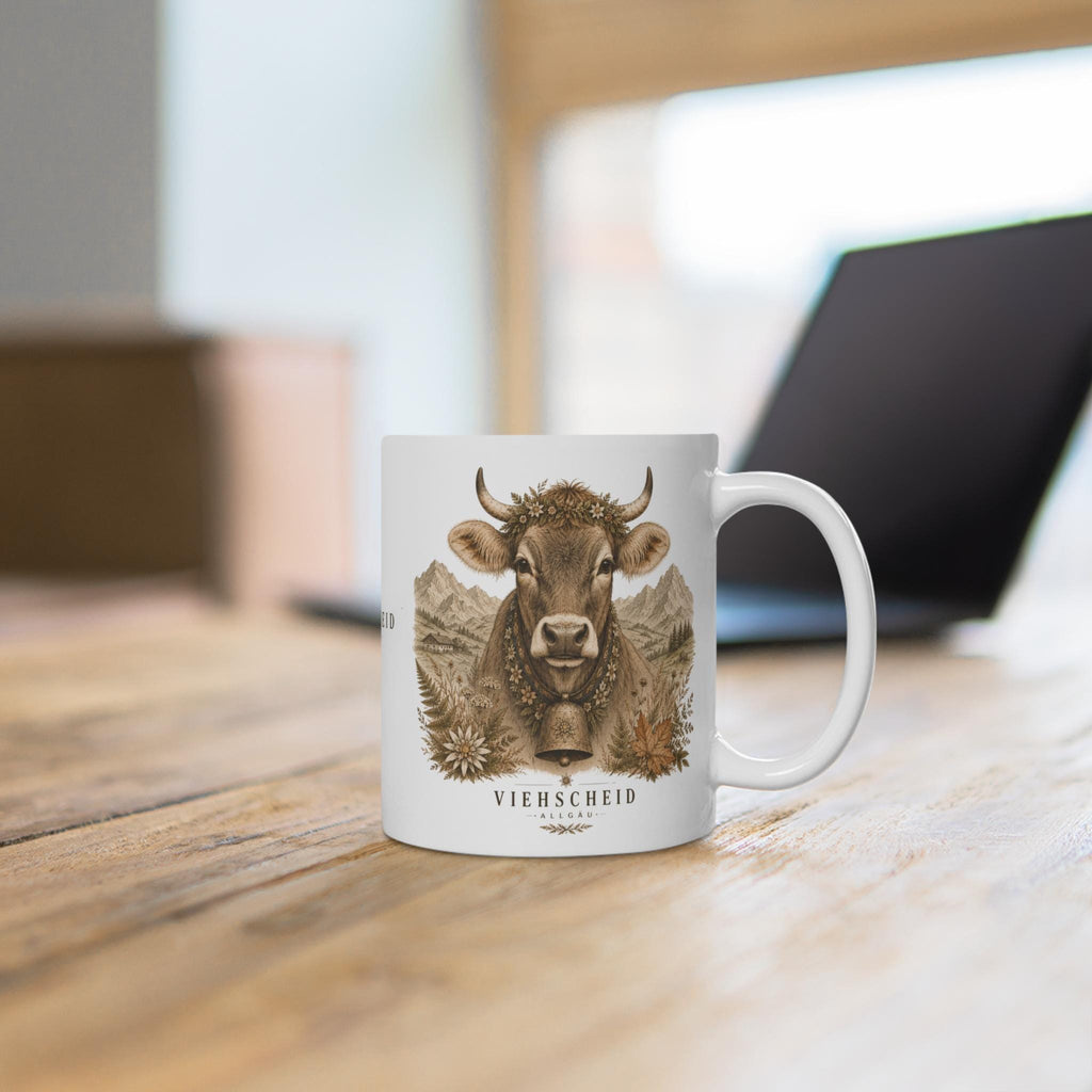 Viehscheid Allgäu Tasse - Kuh Motiv, Geschenk für Allgäu Fans, Keramiktasse mit Alpendesign