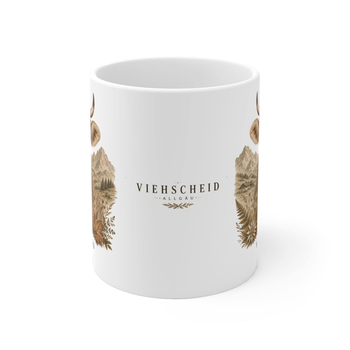 Viehscheid Allgäu Tasse - Kuh Motiv, Geschenk für Allgäu Fans, Keramiktasse mit Alpendesign