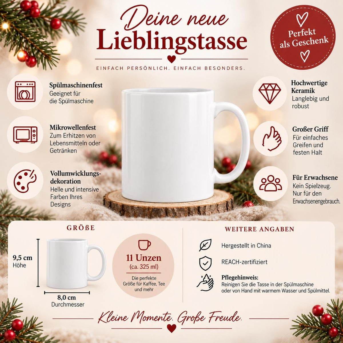 Viehscheid Allgäu Tasse - Kuh Motiv, Geschenk für Allgäu Fans, Keramiktasse mit Alpendesign