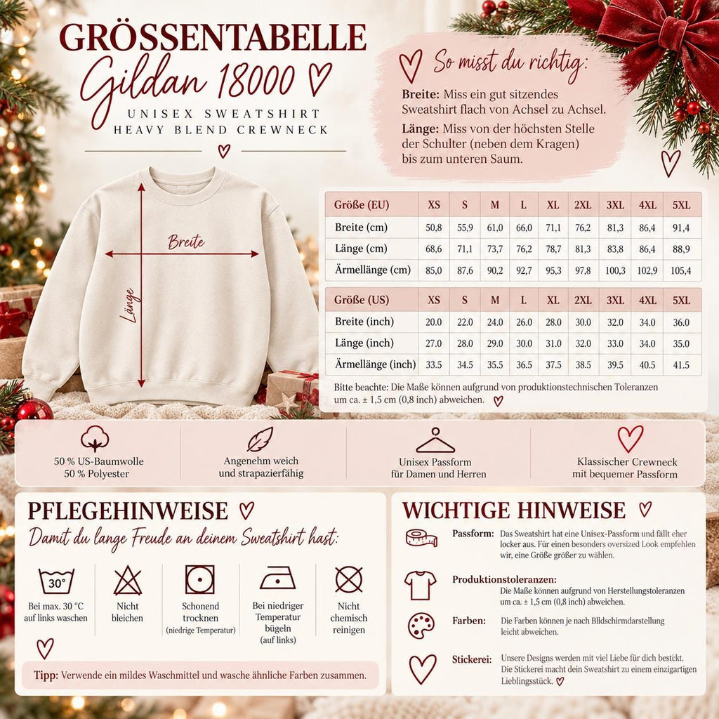 Christmas Mama Sweatshirt bestickt | Mama Weihnachtspullover | Weihnachtsgeschenk für Mama | Gildan 18000 Unisex Pullover mit Schleife