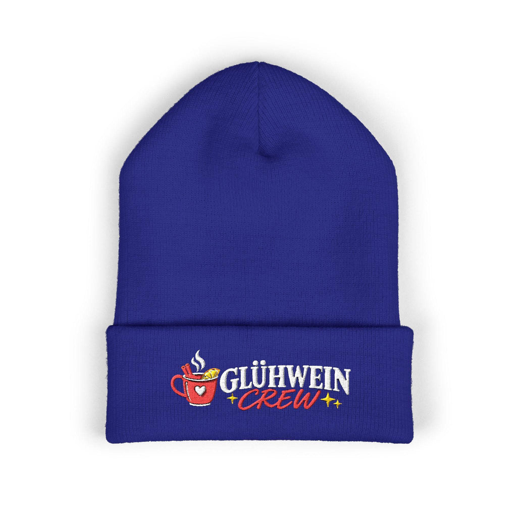 Glühwein Crew Beanie bestickt | Weihnachtsmütze Unisex | Wintermütze | Geschenk für Weihnachtsmarkt Fans | Glühwein Geschenk
