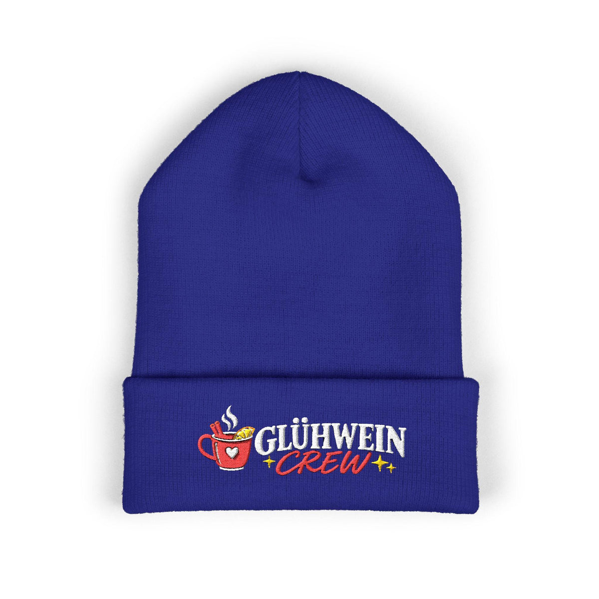 Glühwein Crew Beanie bestickt | Weihnachtsmütze Unisex | Wintermütze | Geschenk für Weihnachtsmarkt Fans | Glühwein Geschenk