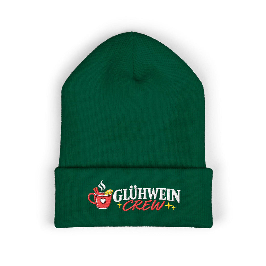 Glühwein Crew Beanie bestickt | Weihnachtsmütze Unisex | Wintermütze | Geschenk für Weihnachtsmarkt Fans | Glühwein Geschenk