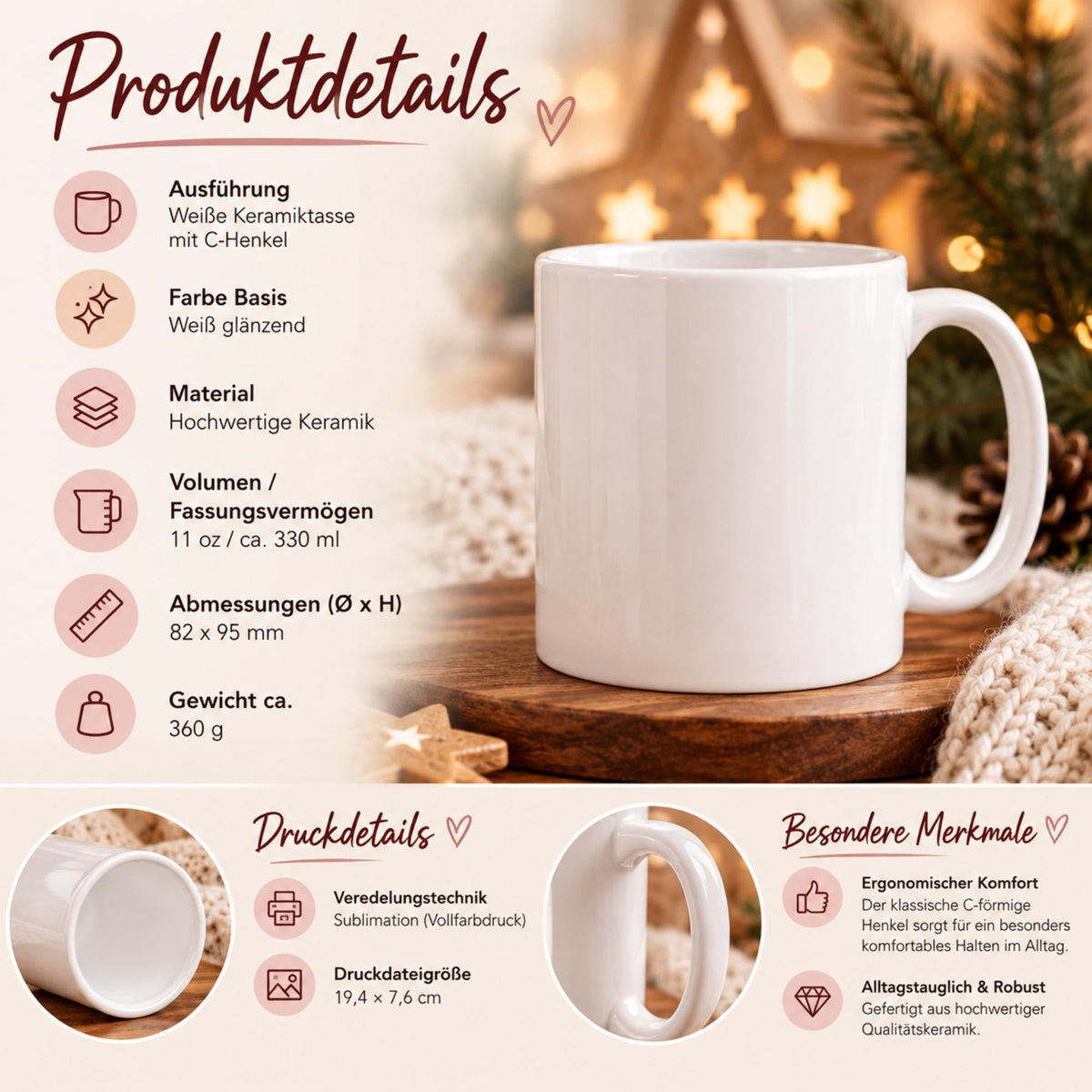 Lustige Weihnachtstasse „Festtagsmodus. Akku leer.“ – Tasse mit Spruch, Weihnachtsgeschenk, Wichtelgeschenk, Kaffeetasse 330 ml