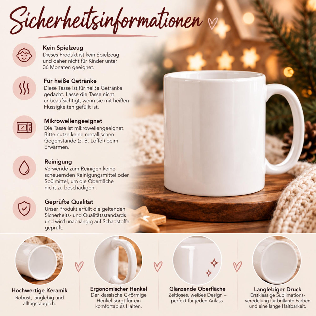 Lustige Weihnachtstasse „Festtagsmodus. Akku leer.“ – Tasse mit Spruch, Weihnachtsgeschenk, Wichtelgeschenk, Kaffeetasse 330 ml