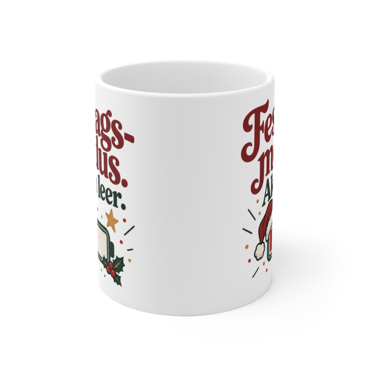 Lustige Weihnachtstasse „Festtagsmodus. Akku leer.“ – Tasse mit Spruch, Weihnachtsgeschenk, Wichtelgeschenk, Kaffeetasse 330 ml